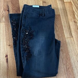 White House Black Market Dark Jeans with Embellishments